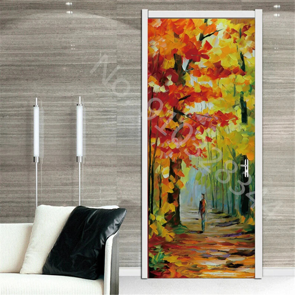 מדבקת דלת “ציור שמן 3D”