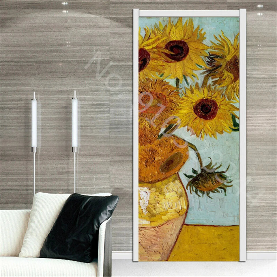 מדבקת דלת “ציור שמן 3D”