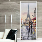 מדבקת דלת “ציור שמן 3D”