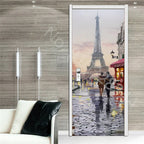 מדבקת דלת “ציור שמן 3D”