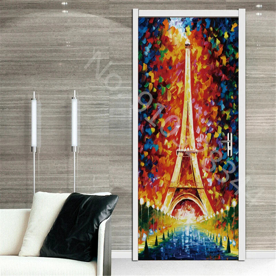 מדבקת דלת “ציור שמן 3D”