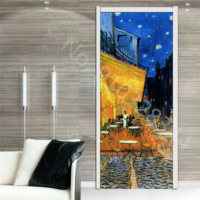 מדבקת דלת “ציור שמן 3D”