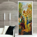 מדבקת דלת “ציור שמן 3D”