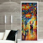 מדבקת דלת “ציור שמן 3D”