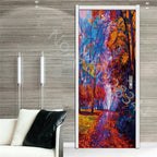 מדבקת דלת “ציור שמן 3D”