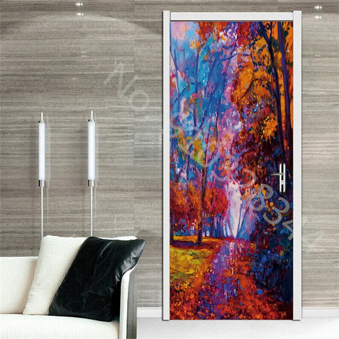 מדבקת דלת “ציור שמן 3D”