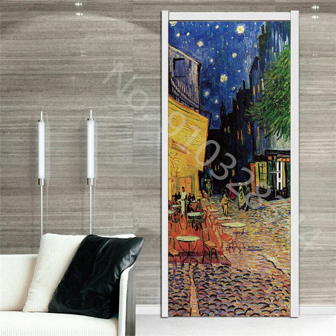 מדבקת דלת “ציור שמן 3D”