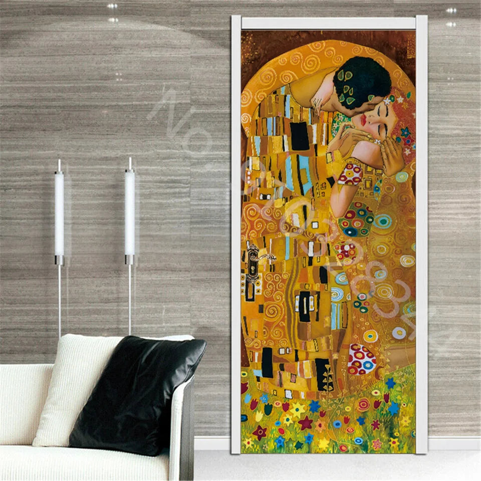 מדבקת דלת “ציור שמן 3D”