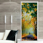 מדבקת דלת “ציור שמן 3D”