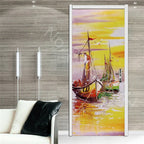 מדבקת דלת “ציור שמן 3D”