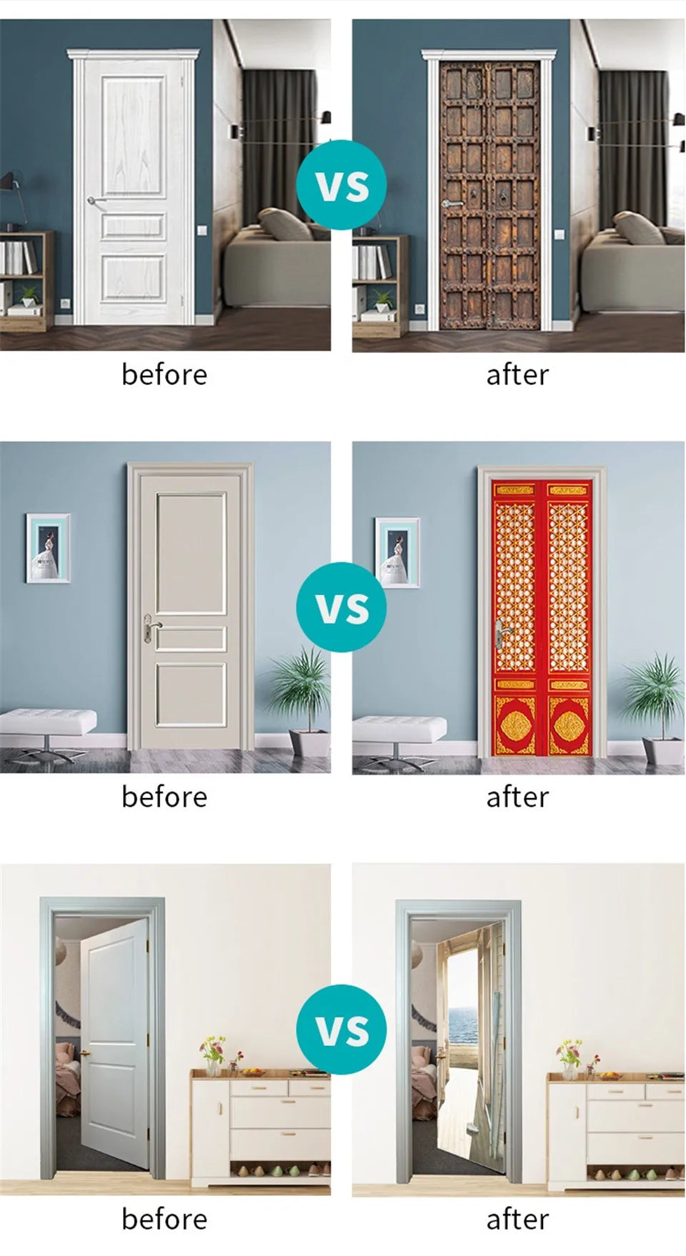 מדבקת דלת “ציור שמן 3D”