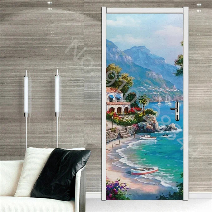 מדבקת דלת “ציור שמן 3D”