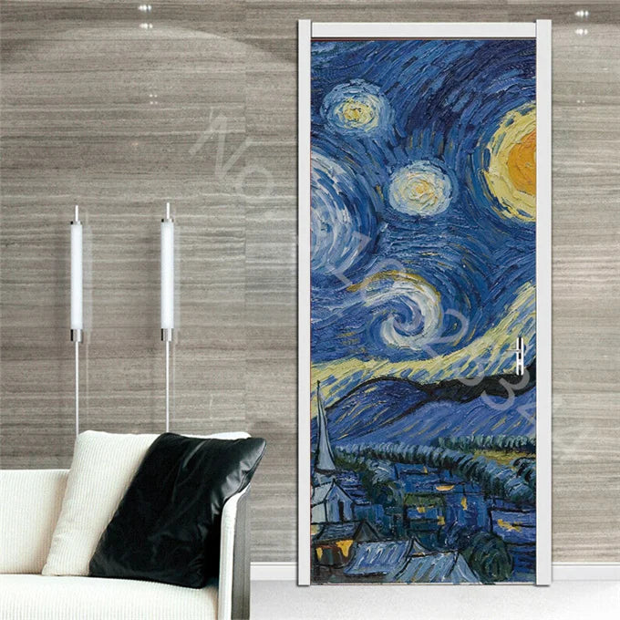 מדבקת דלת “ציור שמן 3D”