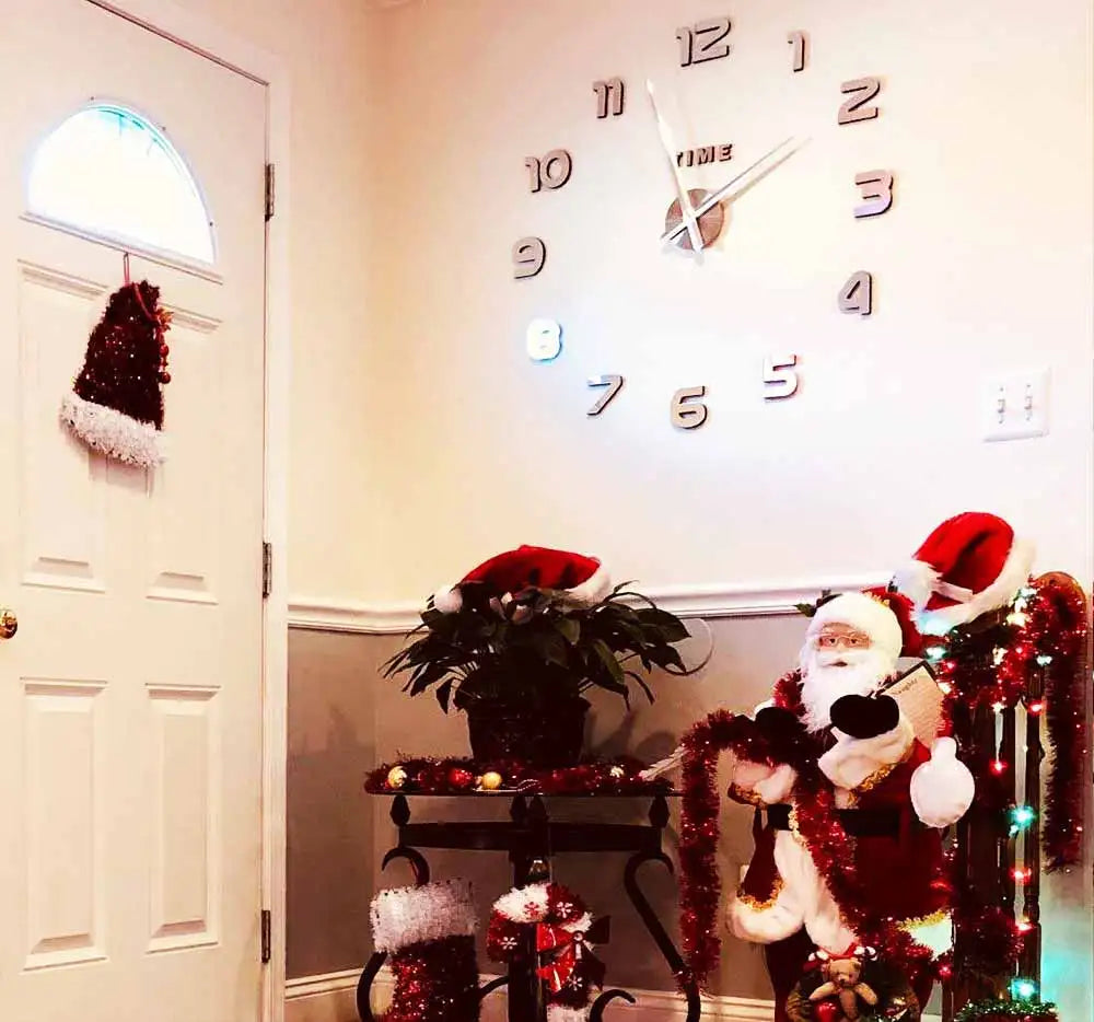 שעון קיר 3D מודרני בהדבקה עצמית