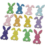 לבית – סט תליוני עץ דקורטיביים (12 יח’) – ארנבים מעוצבים לתלייה ו-DIY