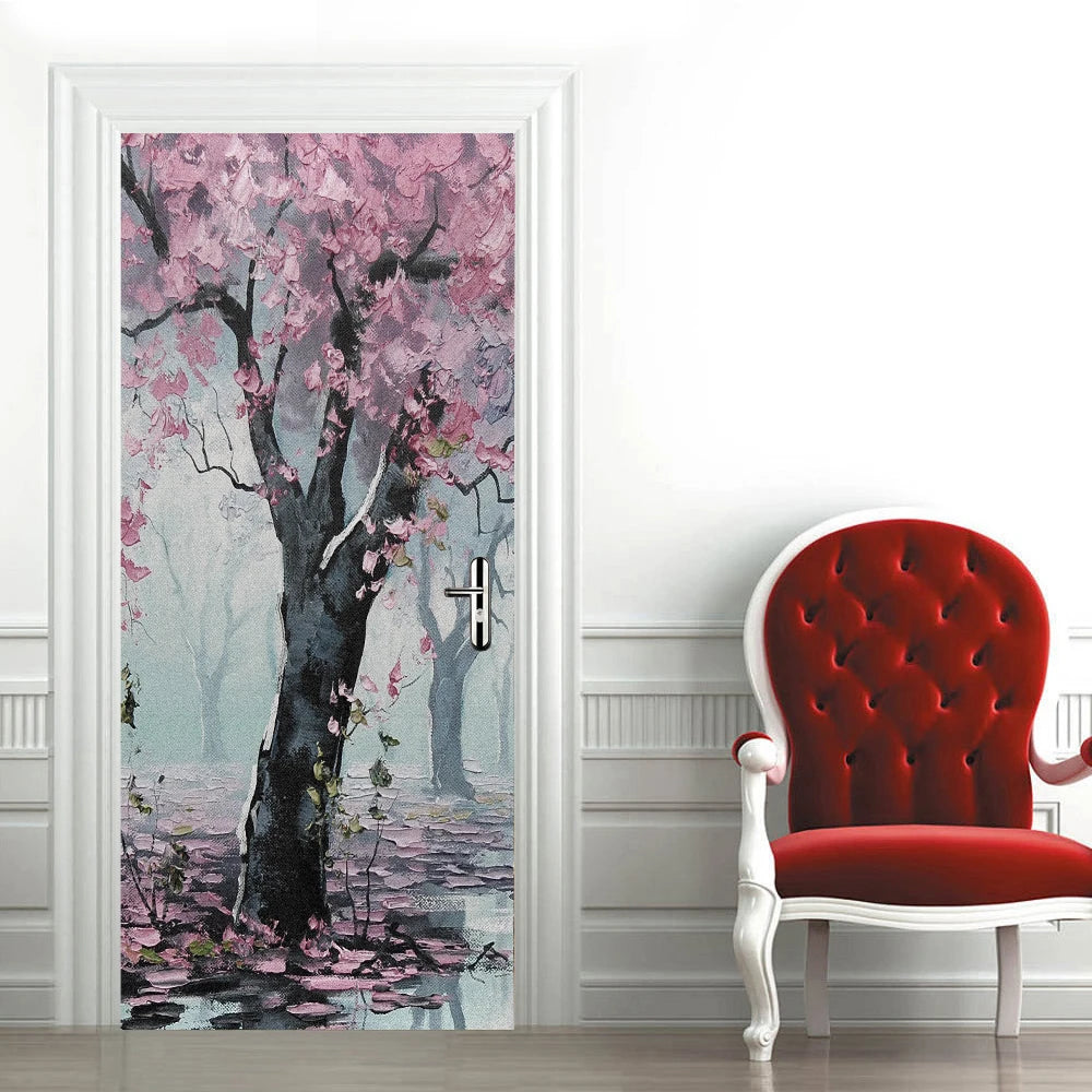 מדבקת דלת “ציור שמן 3D”