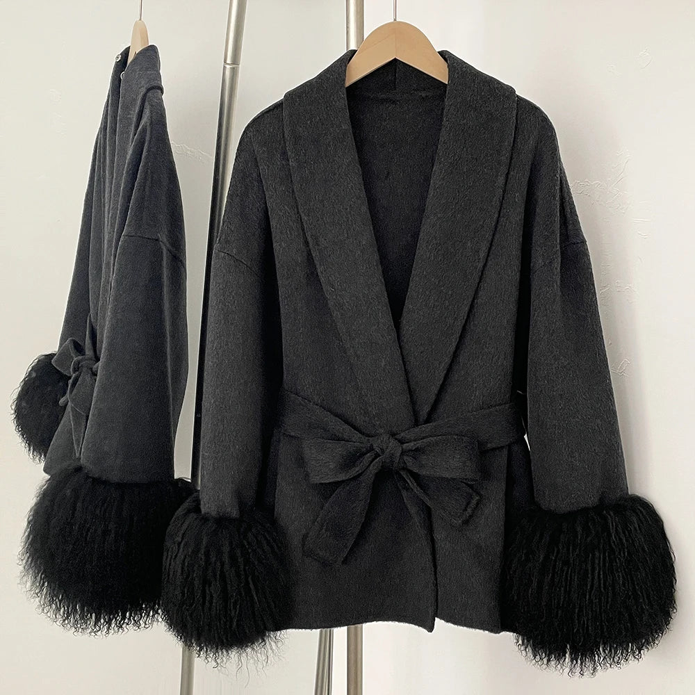 ויקטוריה - מעיל צמר שועל יוקרתי לאישה