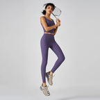 סט “אלין” – סט יוגה וריבד לנשים עם גופייה מרובעת וטייץ מחטב