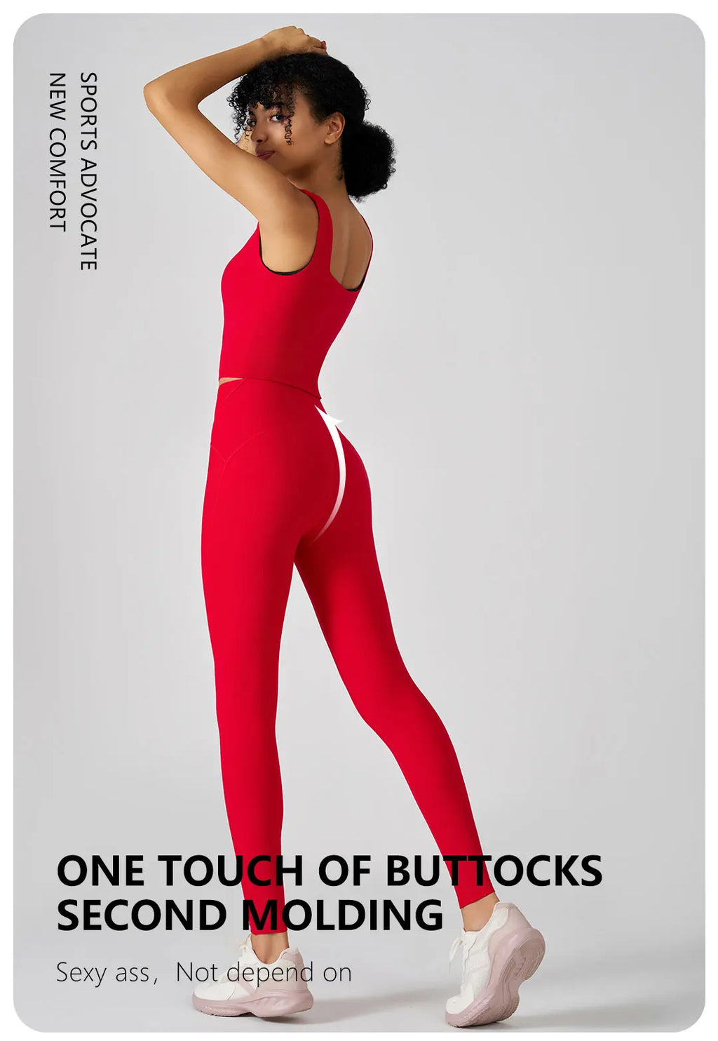 סט “אלין” – סט יוגה וריבד לנשים עם גופייה מרובעת וטייץ מחטב