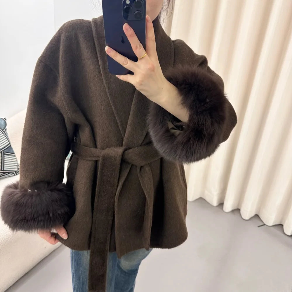 ויקטוריה - מעיל צמר שועל יוקרתי לאישה