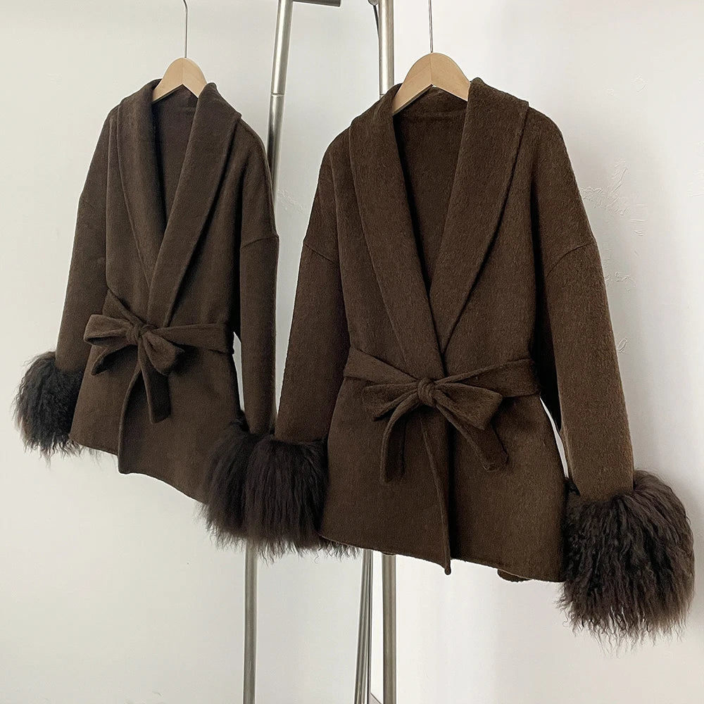 ויקטוריה - מעיל צמר שועל יוקרתי לאישה