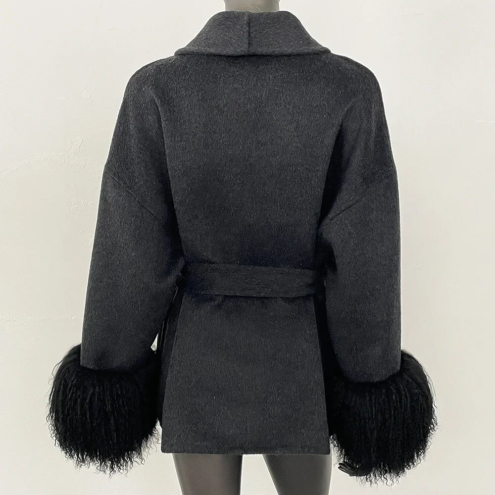 ויקטוריה - מעיל צמר שועל יוקרתי לאישה