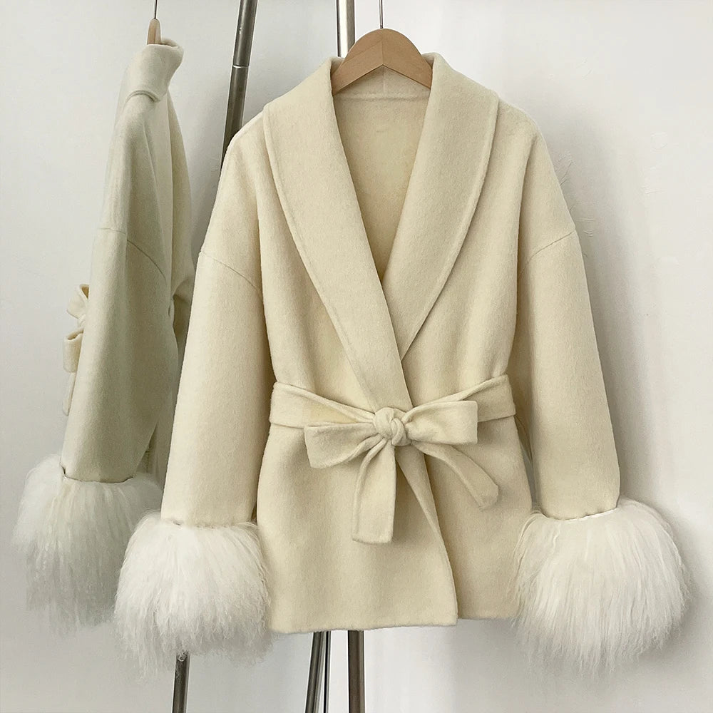 ויקטוריה - מעיל צמר שועל יוקרתי לאישה