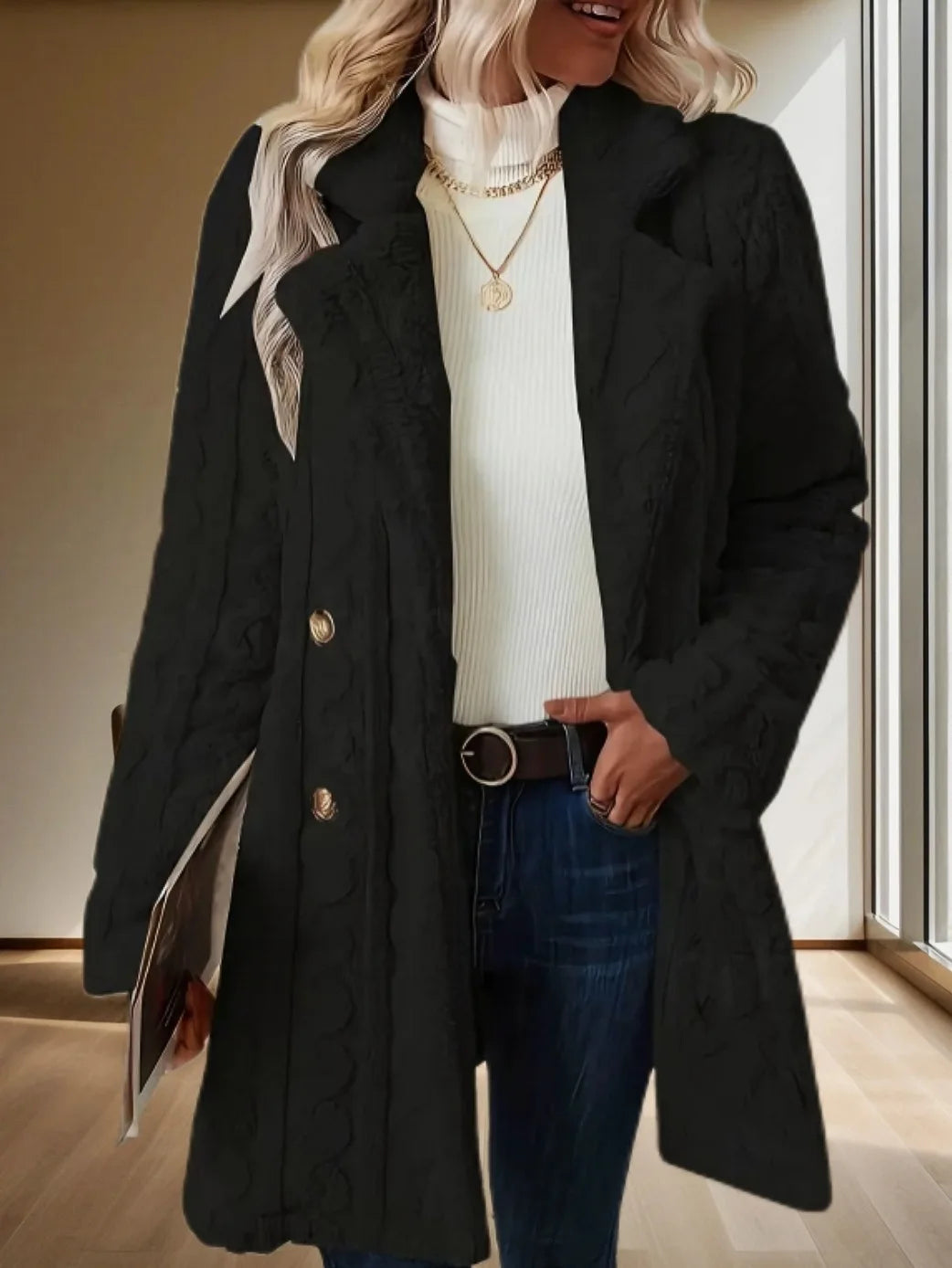 מעיל “קלרה” – מעיל פלש כפול־שורה, חמים, נשי ומלא סטייל לחורף