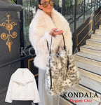 מעיל “קורל” – מעיל פרווה חום עמוק בסגנון High Street יוקרתי