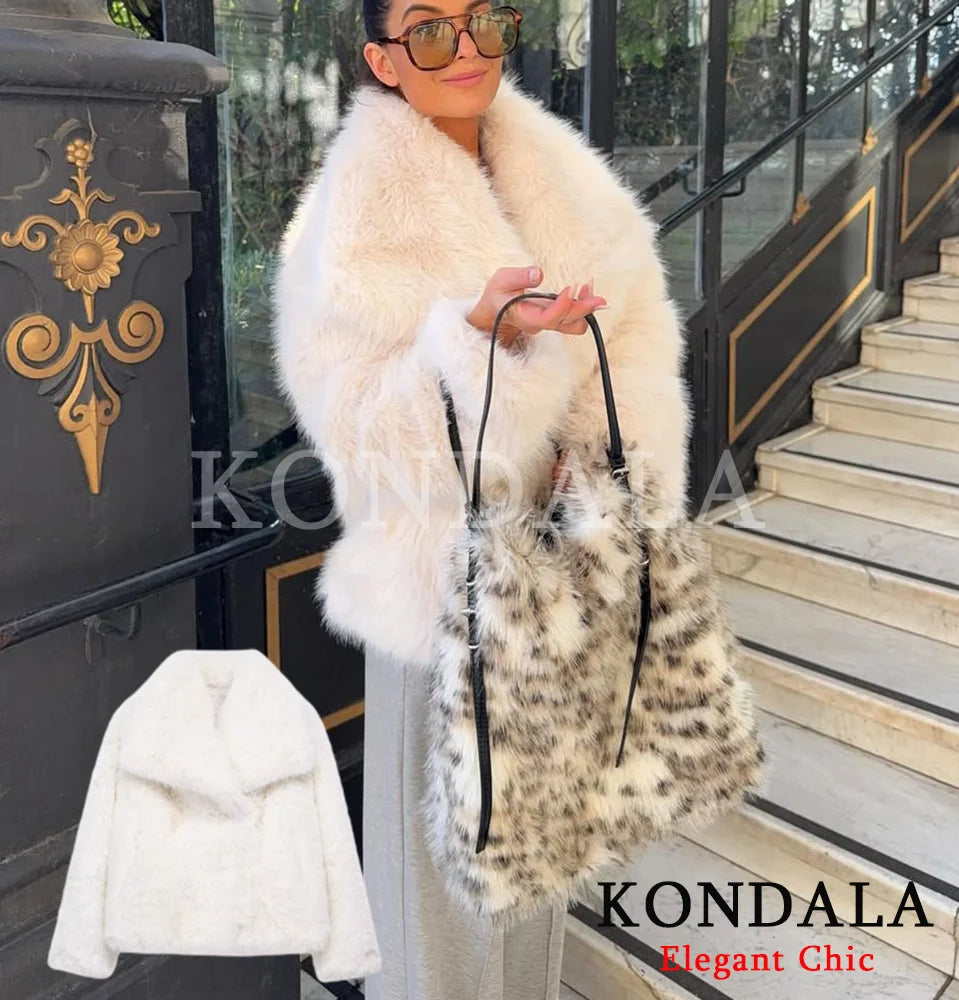 מעיל “קורל” – מעיל פרווה חום עמוק בסגנון High Street יוקרתי