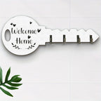 מתלה קיר מעוצב בצורת מפתח וינטג' “Welcome Home”
