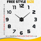 שעון קיר 3D מודרני בהדבקה עצמית