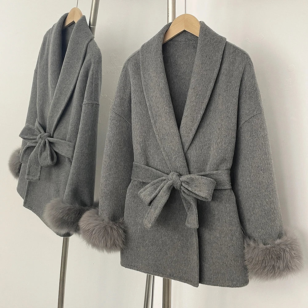 ויקטוריה - מעיל צמר שועל יוקרתי לאישה