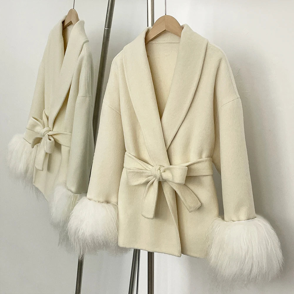 ויקטוריה - מעיל צמר שועל יוקרתי לאישה