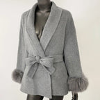 ויקטוריה - מעיל צמר שועל יוקרתי לאישה