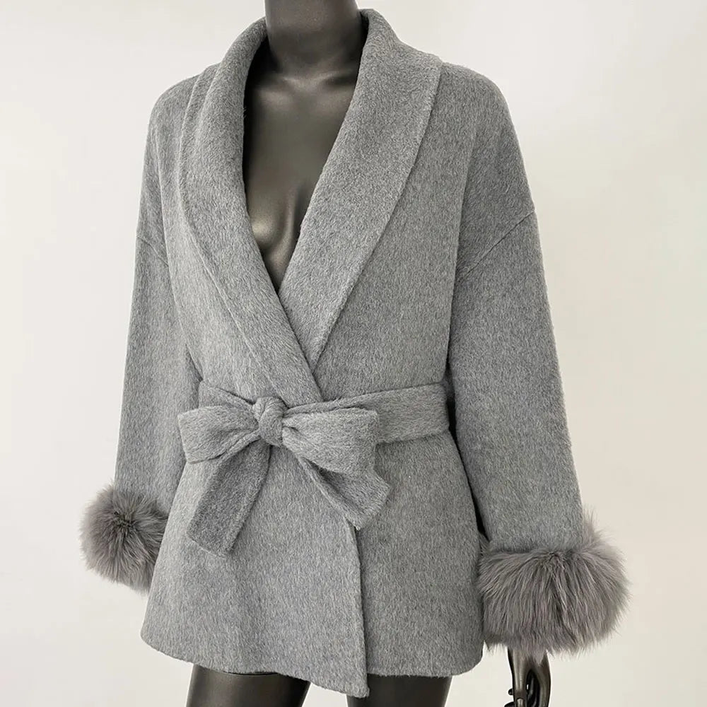 ויקטוריה - מעיל צמר שועל יוקרתי לאישה