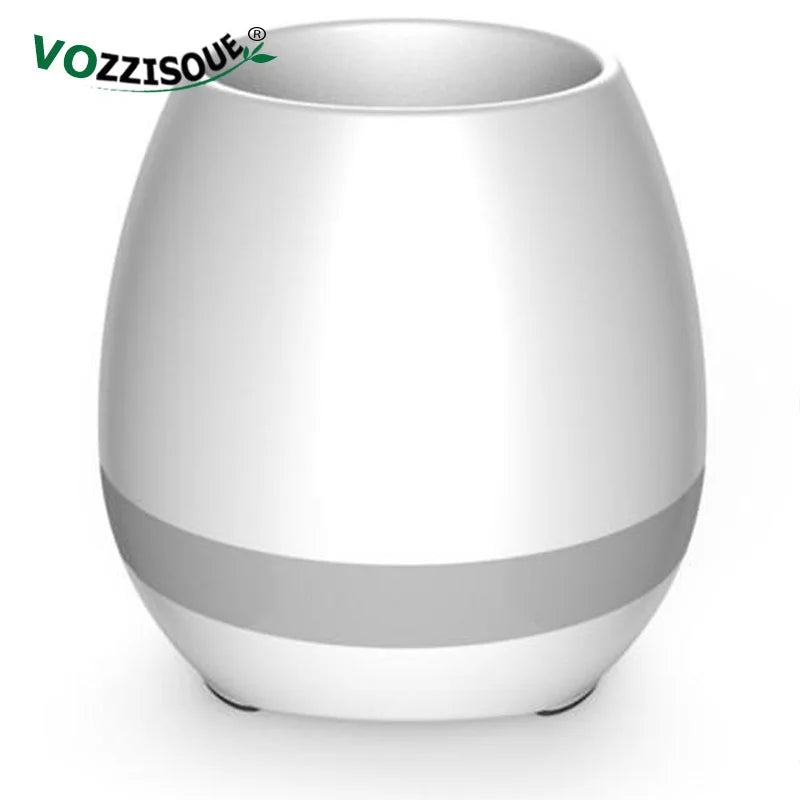 עציץ חכם עם רמקול בלוטות' מובנה ונורות LED