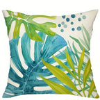 כיסוי כרית דקורטיבי עם הדפס עלי טרופיים "SWEET HOME"