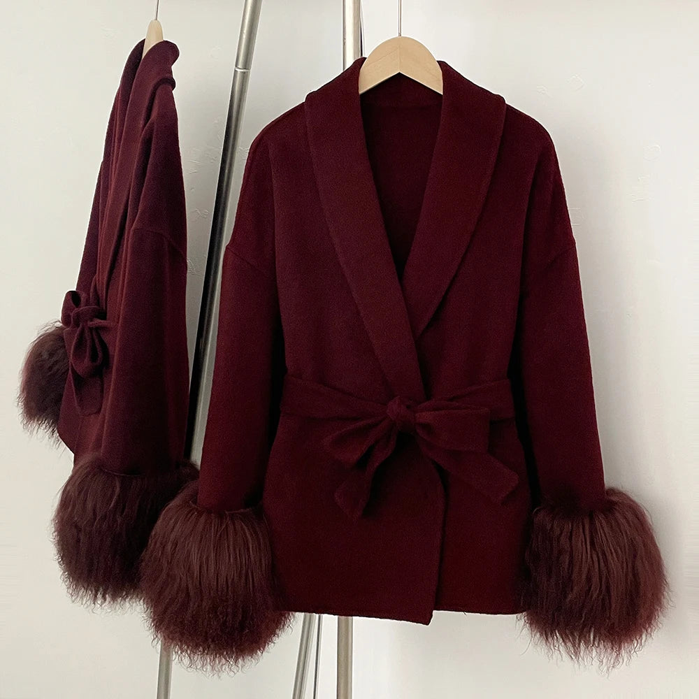 ויקטוריה - מעיל צמר שועל יוקרתי לאישה