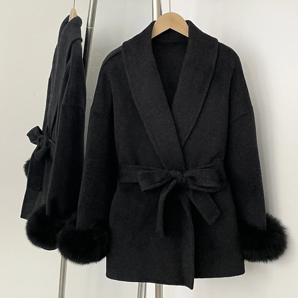 ויקטוריה - מעיל צמר שועל יוקרתי לאישה