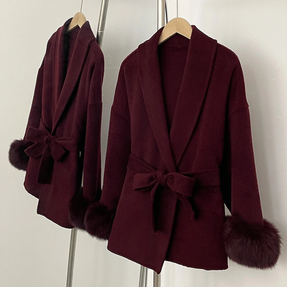 ויקטוריה - מעיל צמר שועל יוקרתי לאישה