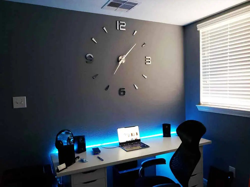 שעון קיר 3D מודרני בהדבקה עצמית