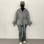 ויקטוריה - מעיל צמר שועל יוקרתי לאישה