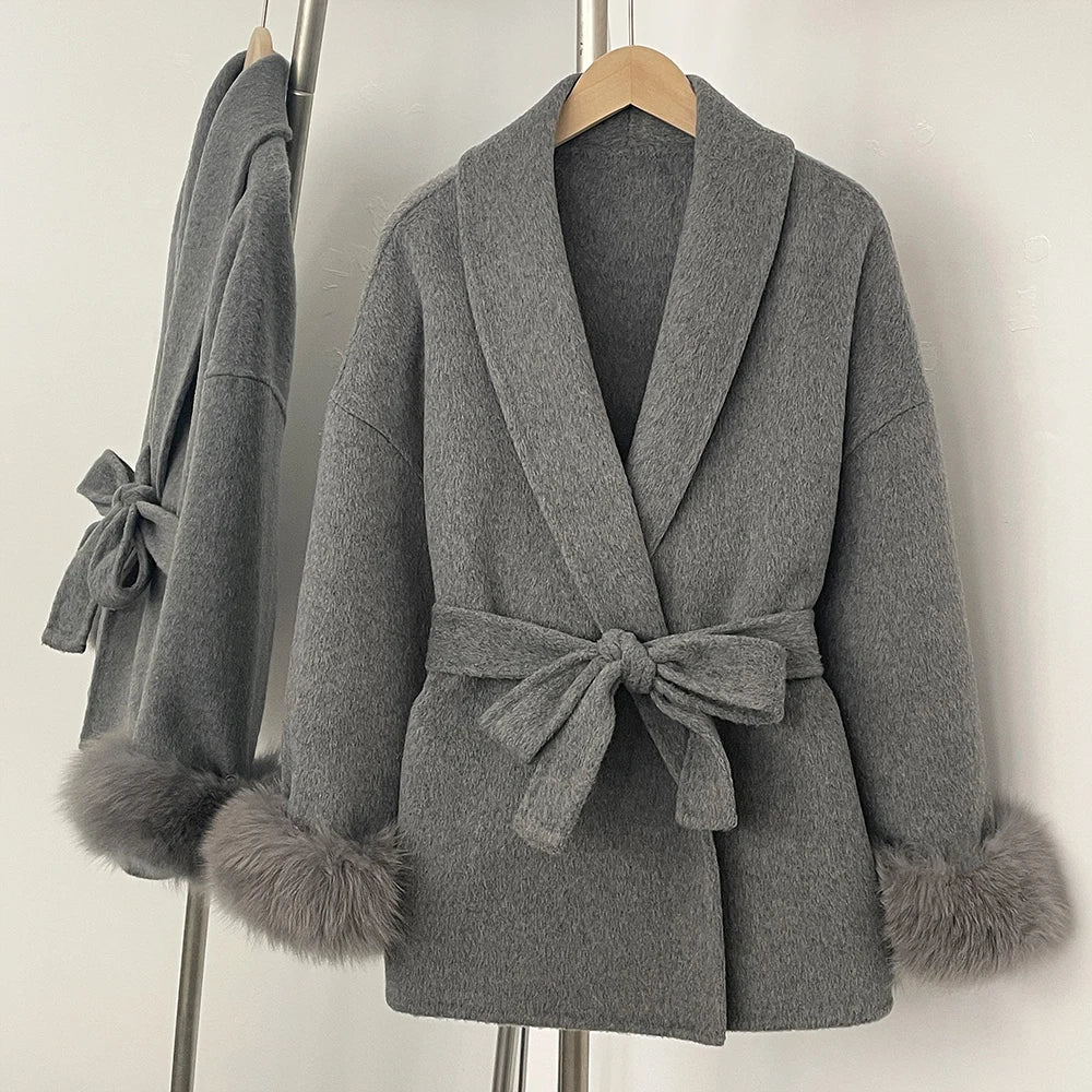 ויקטוריה - מעיל צמר שועל יוקרתי לאישה