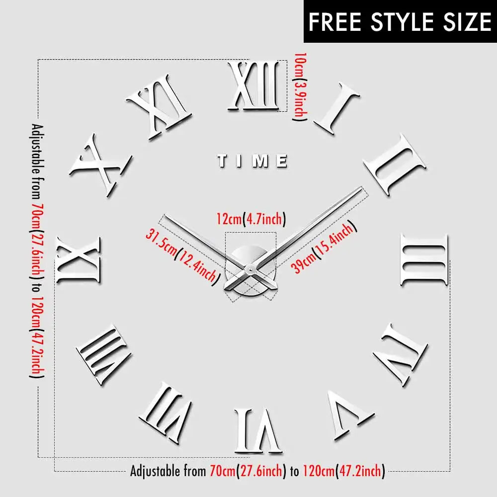 שעון קיר 3D מודרני בהדבקה עצמית