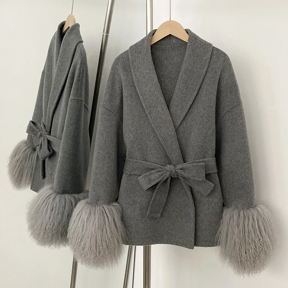 ויקטוריה - מעיל צמר שועל יוקרתי לאישה