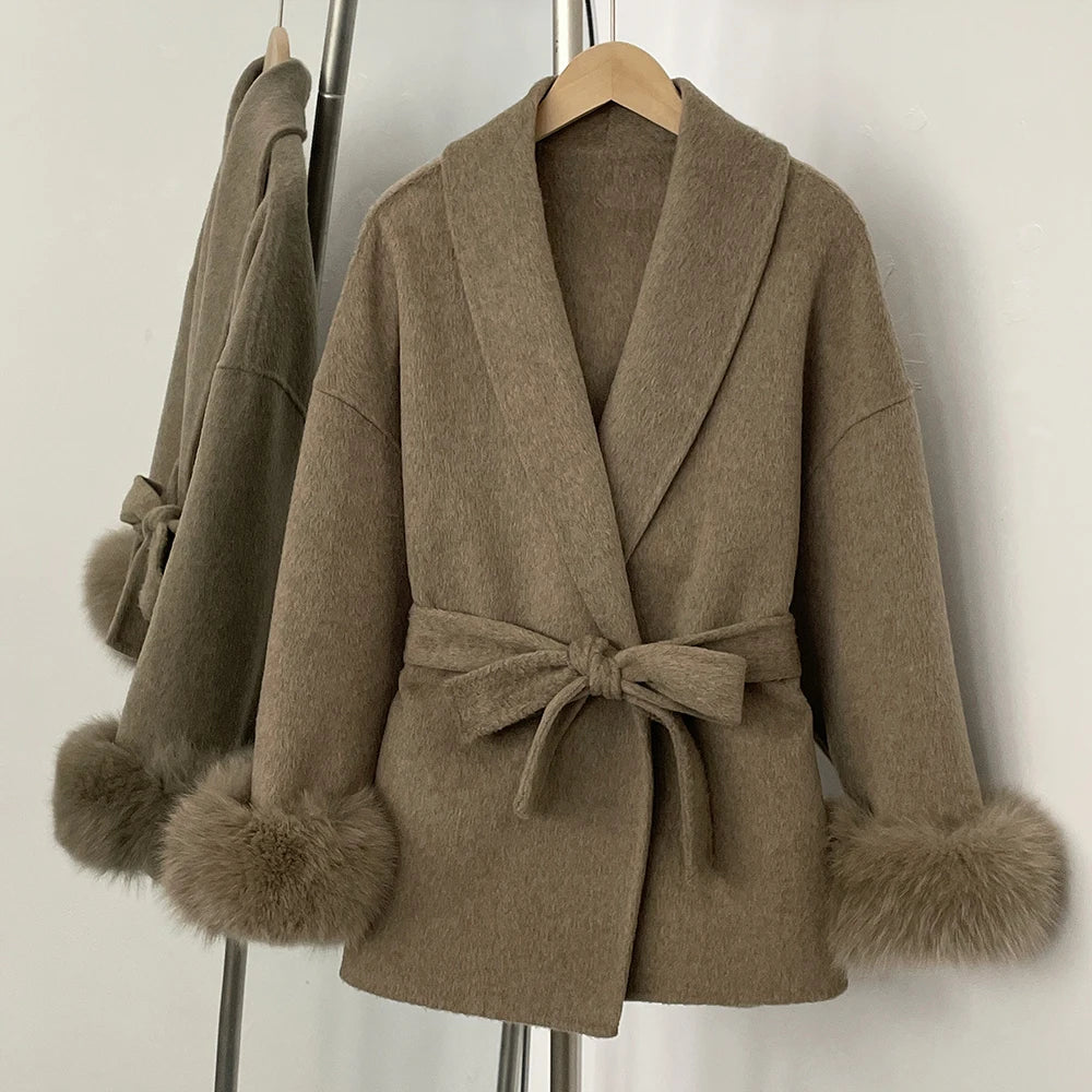 ויקטוריה - מעיל צמר שועל יוקרתי לאישה