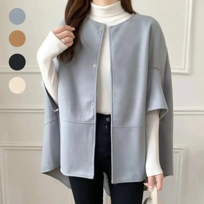 מעיל “הילה” – קלוק בינוני בעיצוב קוריאני אלגנטי