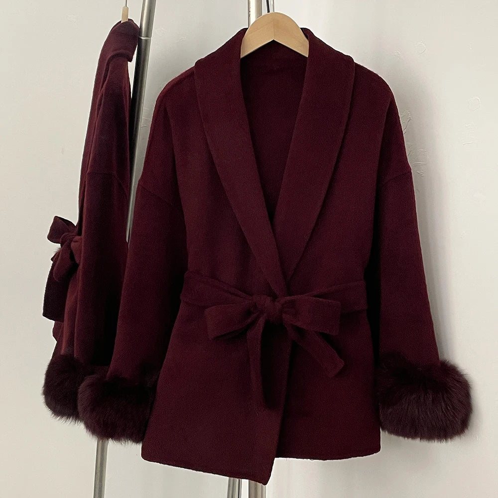 ויקטוריה - מעיל צמר שועל יוקרתי לאישה