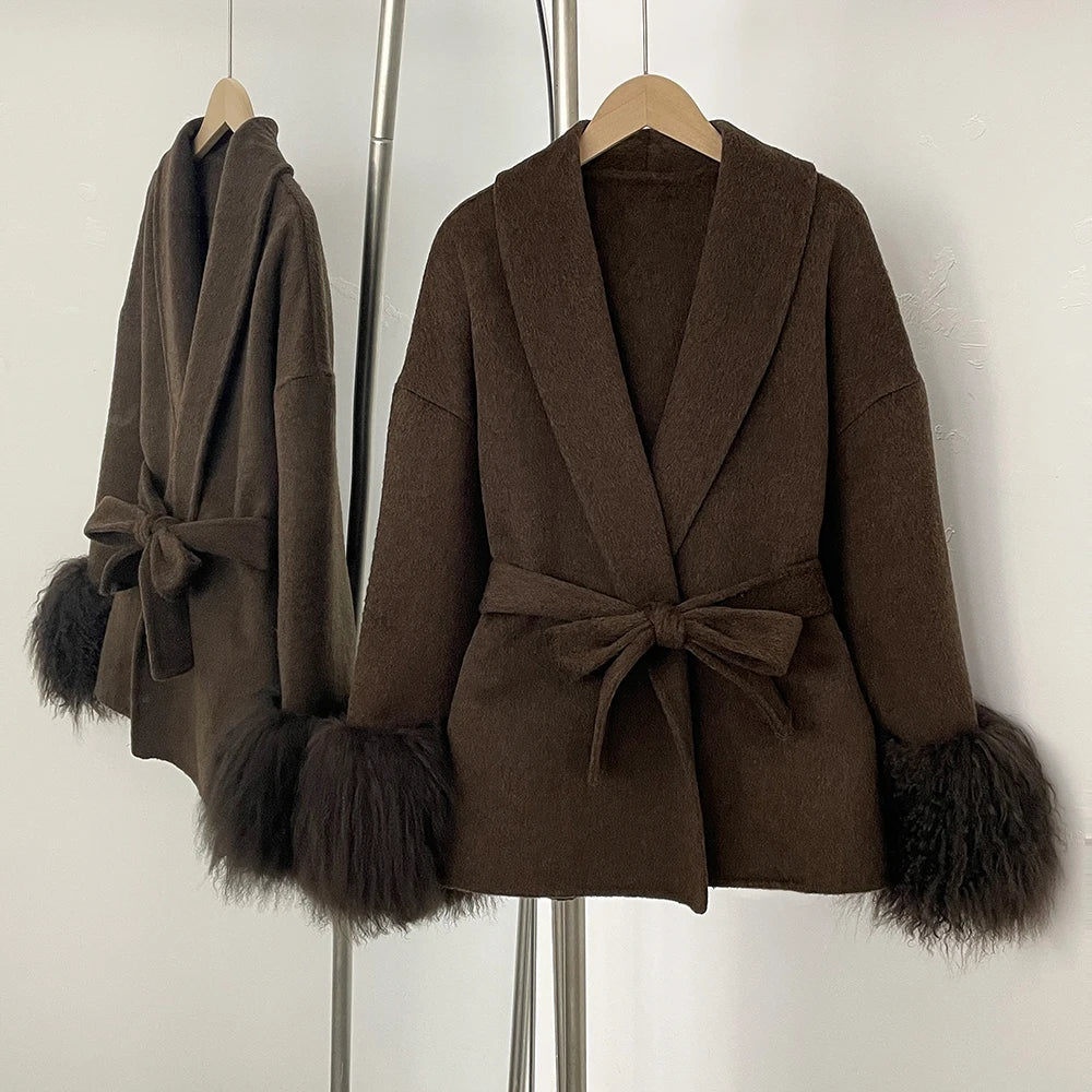 ויקטוריה - מעיל צמר שועל יוקרתי לאישה